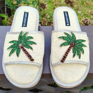 LAINES LONDONSZ XL 9-10 STRAW PALM TREE BROOCHES SLIDES